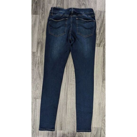 SO Juniors Size 7 Skinny Embroidered Pockets Denim Blue Jeans Jeggings - Picture 2 of 11